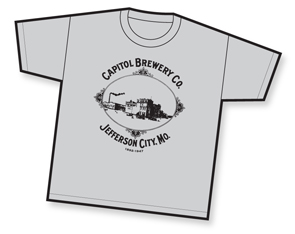 Design for Capitol Brewery gray and black t-shirt