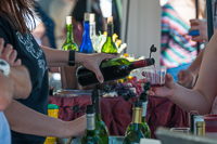 Wine tasting was provided by area wineries at Oktoberfest 2015.